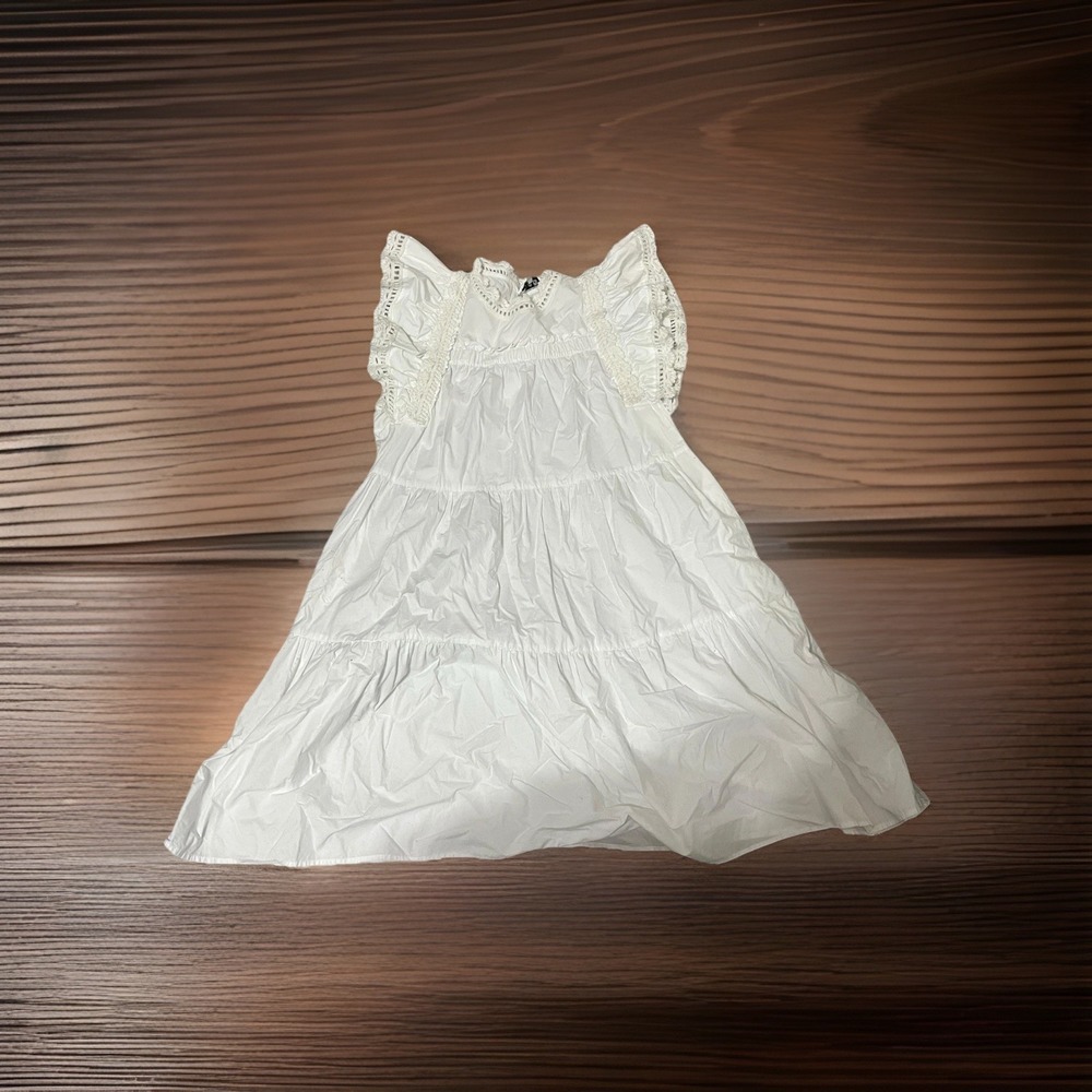 Sea New York Olithia Cowl Neck Ruffle Dress White Women's Size M‎